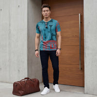 Killer Men Blue Printed Slim Fit T-Shirts