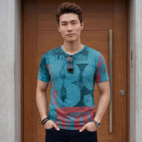 Killer Men Blue Printed Slim Fit T-Shirts