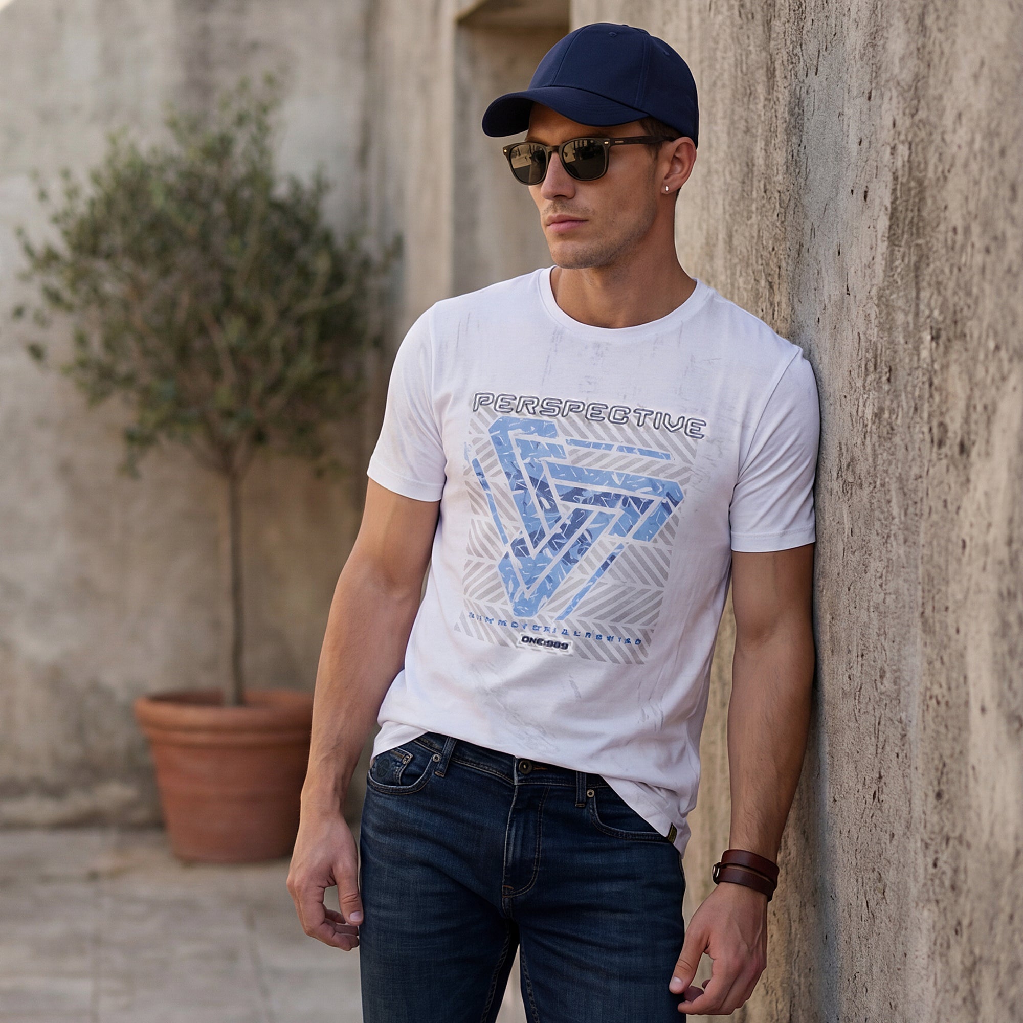 Killer Men White Printed Slim Fit T-Shirts