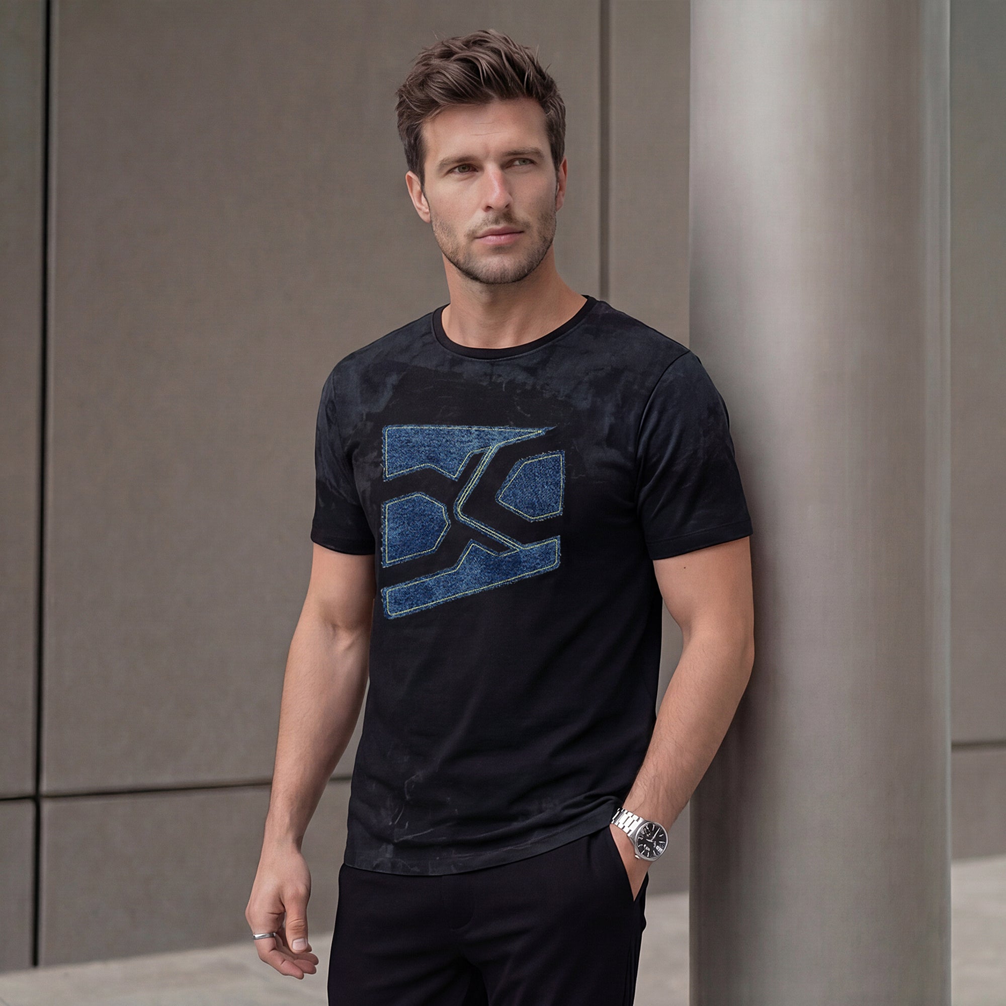 Killer Men Black Printed Slim Fit T-Shirts