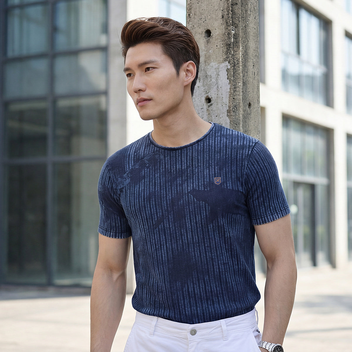 Killer Men Blue Printed Slim Fit T-Shirts