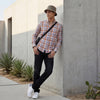 Full Sleeves Slim Fit Orange Button-Down Oxford Checks Shirt