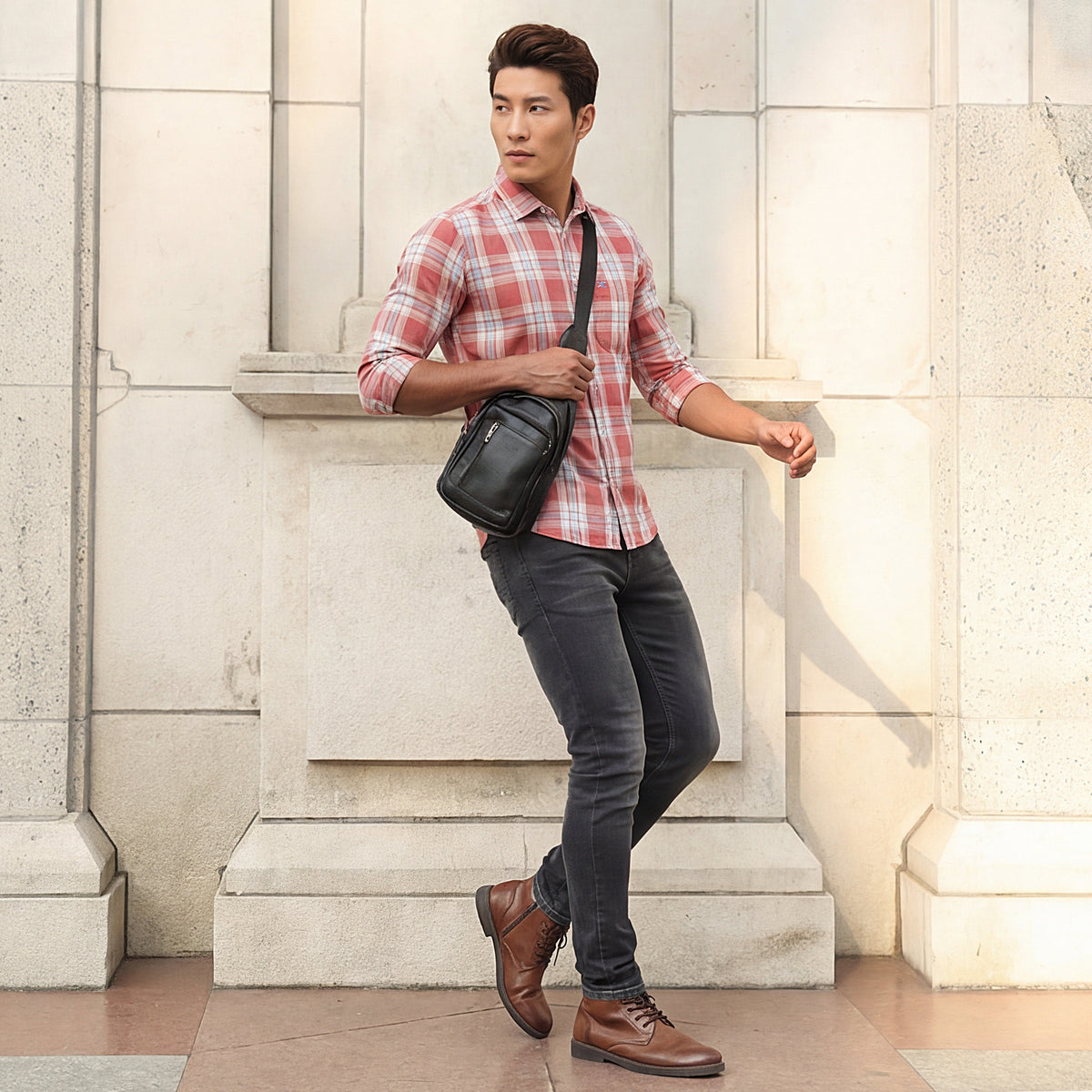 Full sleeves Slim Fit Pink Mix Cavalry Checks Shirt