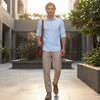 Full sleeves Slim Fit Blue Geomatric Linear Print Shirt