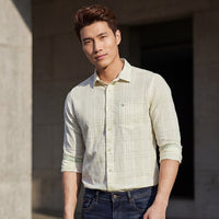 Full sleeves Slim Fit Mint Light Weight Checks Shirt