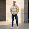 Full sleeves Slim Fit Mustard Brushed Checks Shirt