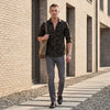 Full sleeves Slim Fit Olive Angular Shapes Print Shirt