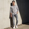 Full Sleeves Slim Fit Sky Blue Oxford Checks Shirt