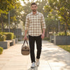 Full Sleeves Slim Fit Cream Oxford Checks Shirt