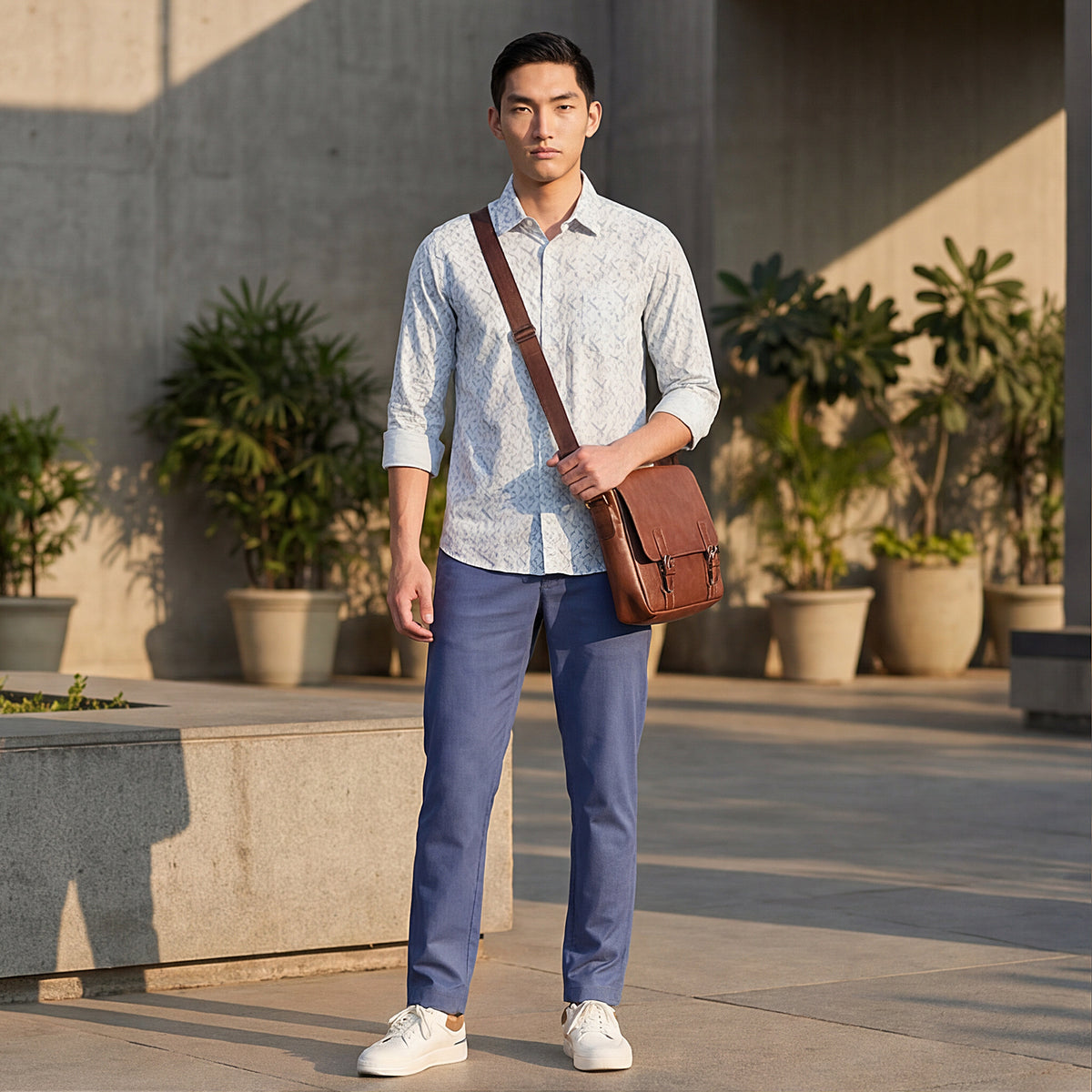 Full Sleeves Slim Fit Plum  Button-Down Oxford Shirt