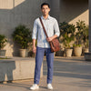 Full Sleeves Slim Fit Plum  Button-Down Oxford Shirt
