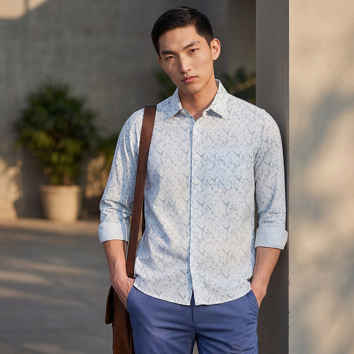 Full Sleeves Slim Fit Plum  Button-Down Oxford Shirt