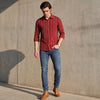 Full Sleeves Slim Fit Maroon Structure Stripe Shirt