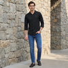 Men's Black Solid Slim Fit Shirts