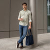 Full Sleeves Slim Fit Olive all-over Abstract Geometric print Shirt
