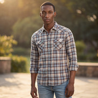 Full Sleeves Slim Fit Burgundy Checks Shirt