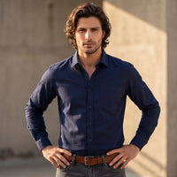 Grey Solid Slim Fit Shirt