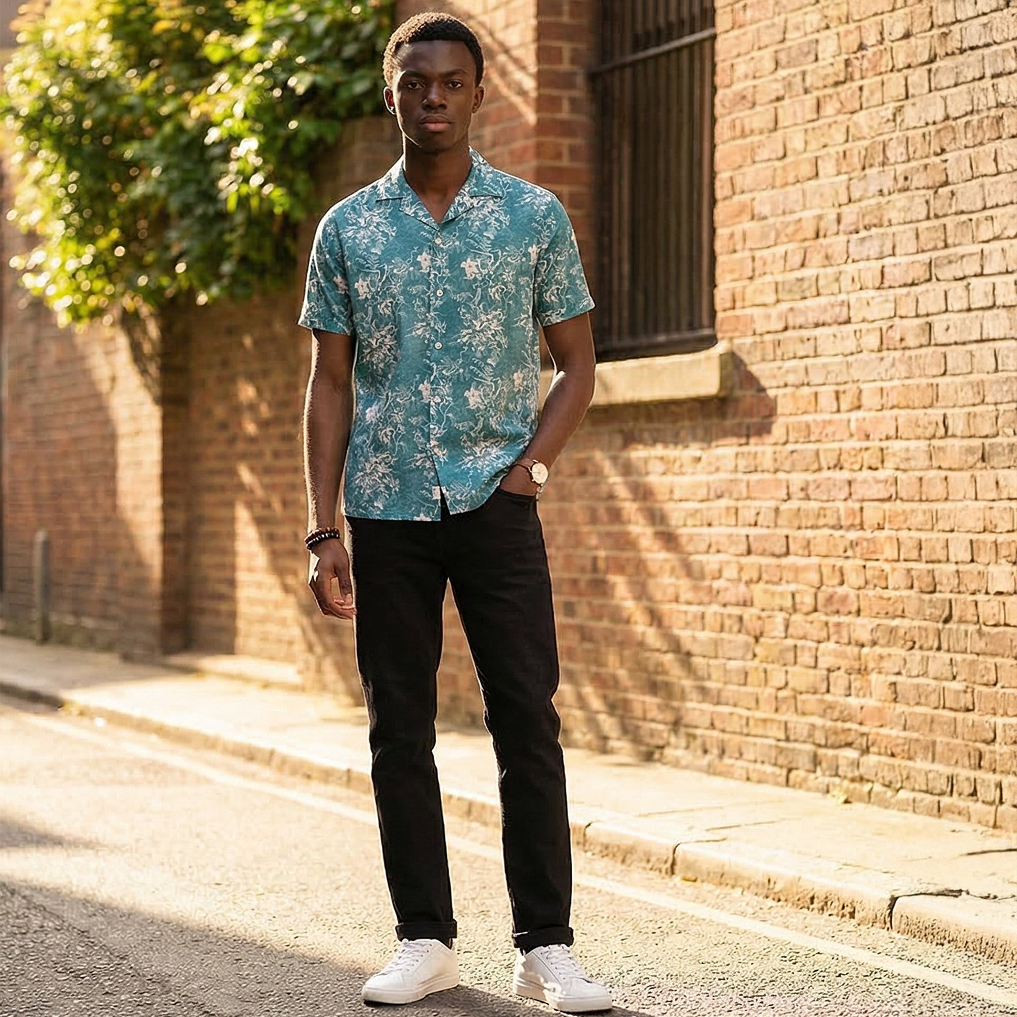 Men Printed Half Sleeve Regular Fit Shirt