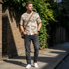 Half Sleeves Regular Fit Olive Geometric fusion Cuban Collar Print Shirt