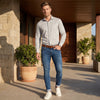 Full Sleeves Slim Fit Grey All over Micro Geometric Print Shirt