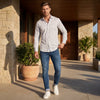 Full Sleeves Slim Fit Slate Grey All over Flower Print Shirt