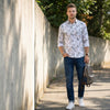 Full Sleeves Slim Fit Green All-Over Grunge Floral Print Shirt