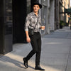 Full Sleeves Slim Fit Charcoal All-Over Grunge Floral Print Shirt
