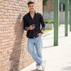 Full Sleeves Slim Fit Black Dark Wash Denim Solid Shirt