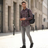 Full sleeves Slim Fit Onion Pink All-Over Houndstooth Floral Print Shirt