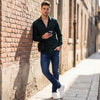 Full Sleeves Slim Fit Bottle Green Heavy Dobby Solid Shirt