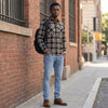 Full Sleeves Slim Fit Black Heavy Textured Double Pocket Checks Shirt