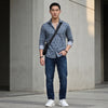 Full Sleeves Slim Fit Grey All Over Abstract Floral Floral Satin Solid Shirt