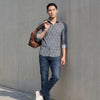 Full Sleeves Slim Fit Grey Textured All Over Grunge Floral Dobby Print Shirt