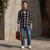 Men Black Checks Straight Fit Shirt