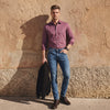 Full sleeves Slim Fit Onion Pink Premium Satin Solid Shirt