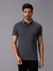 Men's Dark Grey Solid Slim Fit T-Shirts