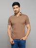 Men's Brown Solid Slim Fit T-Shirts