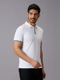 Men's White Solid Slim Fit T-Shirts