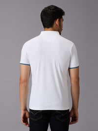 Men's White Solid Slim Fit T-Shirts