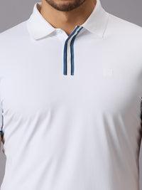 Men's White Solid Slim Fit T-Shirts