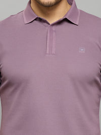 Men's Lilac Solid Slim Fit T-Shirts