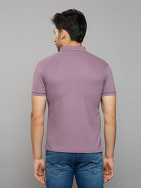 Men's Lilac Solid Slim Fit T-Shirts