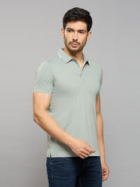 Men's Grey Solid Slim Fit T-Shirts