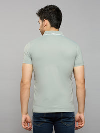 Men's Grey Solid Slim Fit T-Shirts
