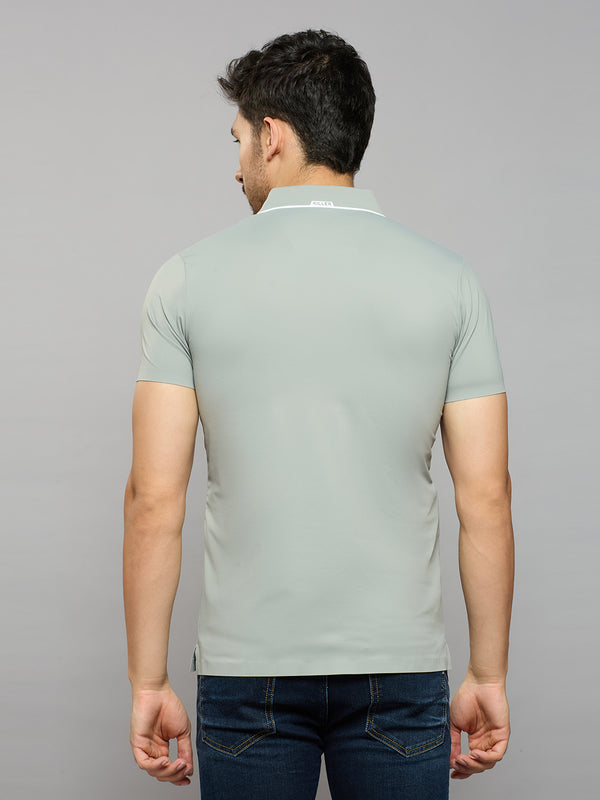 Men's Grey Solid Slim Fit T-Shirts