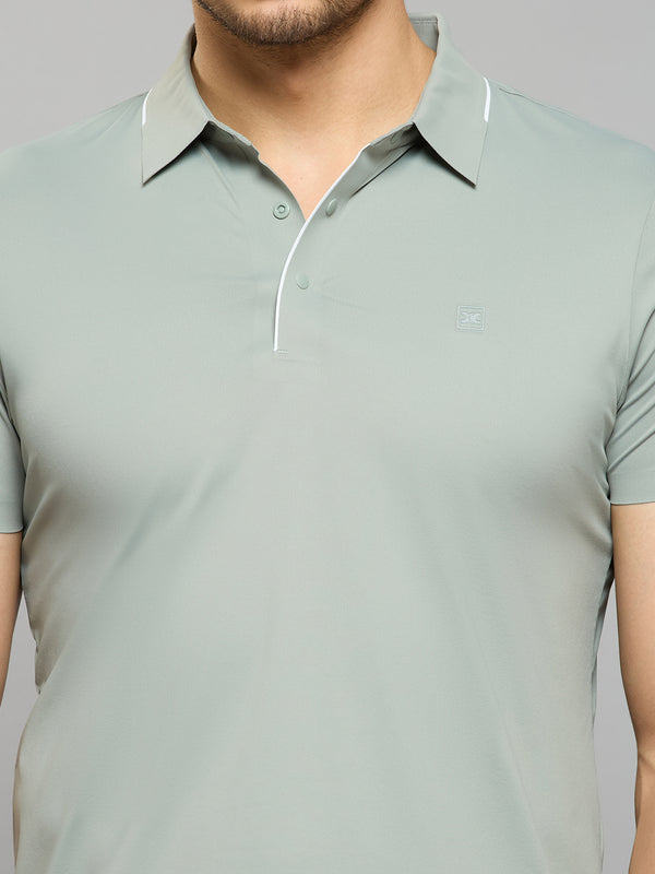 Men's Grey Solid Slim Fit T-Shirts