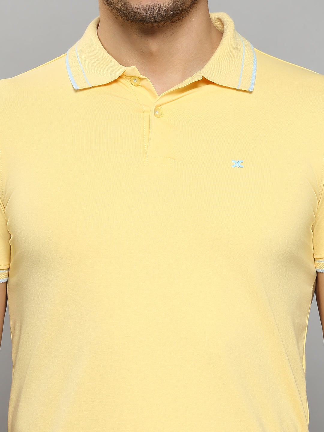 Men's Yellow Solid Slim Fit T-Shirts