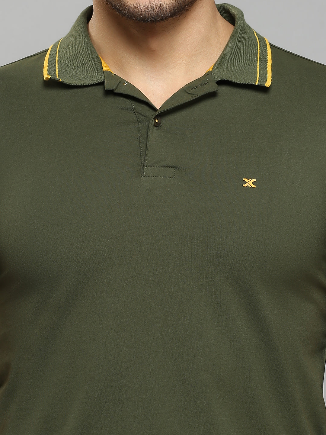 Men's Olive Solid Slim Fit T-Shirts