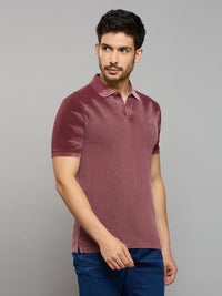 Men's Maroon Printed Slim Fit T-Shirts