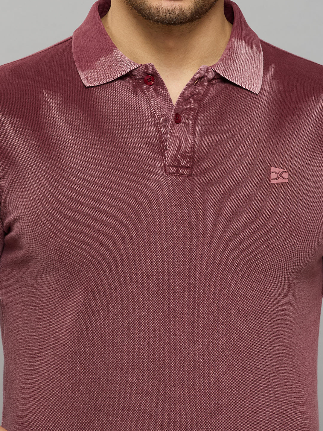 Men's Maroon Printed Slim Fit T-Shirts